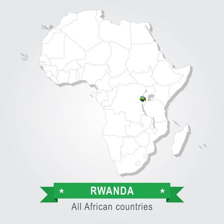Rwanda. All the countries of Africa. Flag versionのイラスト素材