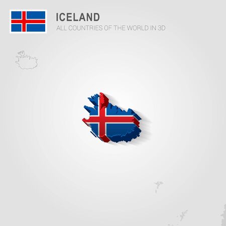 Iceland and neighboring countries. Europe administrative map.のイラスト素材