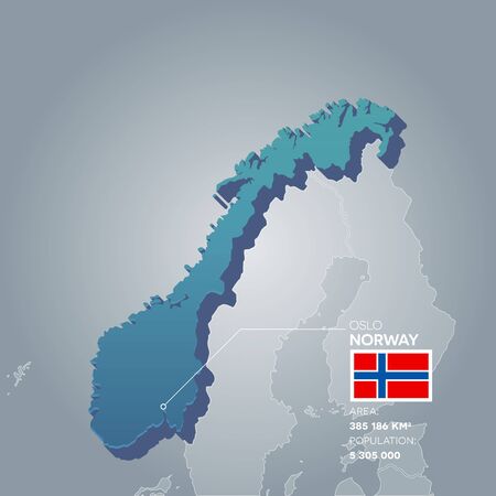Norway information map.のイラスト素材