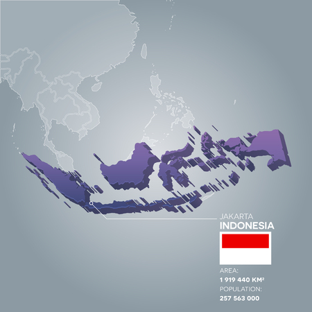 Indonesia information map.のイラスト素材