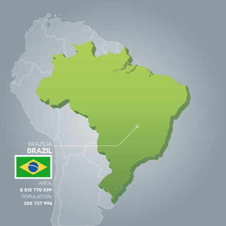 Brazil information map.のイラスト素材