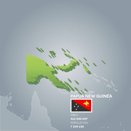 Papua New Guinea information map.のイラスト素材
