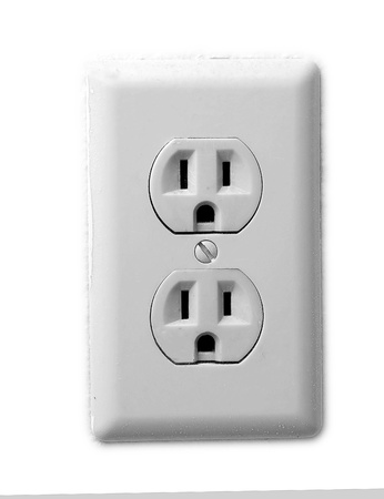 Electric wall recepticals, double american style.の写真素材