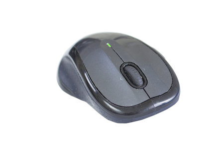 Wireless computer mouse isolated on white background.