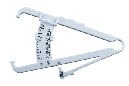 Body fat measuring calipers isolated on white background.の写真素材