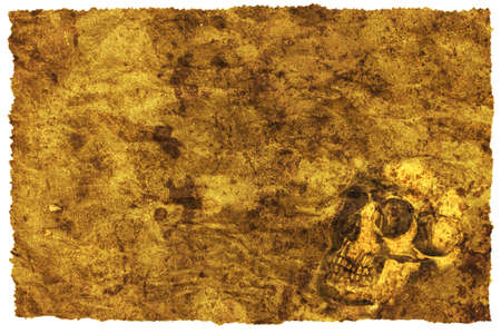 Old treasure map with a skullの写真素材