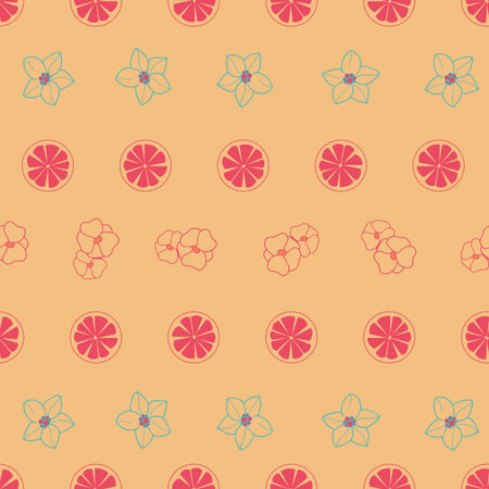 Vector orange blossom seamless pattern. Perfect for fabric, scrapbooking, wallpaper projects.