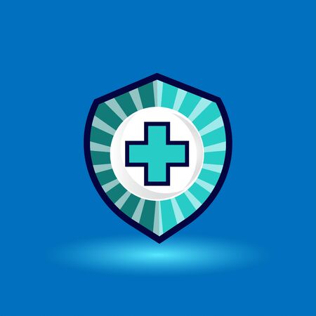 medical shield icon medical protection sign. Design template vectorのイラスト素材