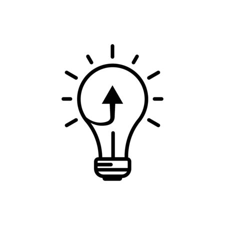 Innovation line icon. Light bulb and cog inside. Premium quality graphic design element. Modern sign. Design template vectorのイラスト素材