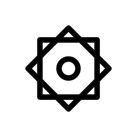 Islamic symbol line eight point star vector shape. Design template vectorのイラスト素材