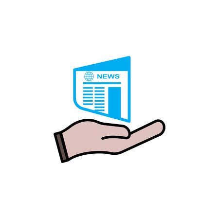 News icon, hand symbol. Flat design template vectorのイラスト素材
