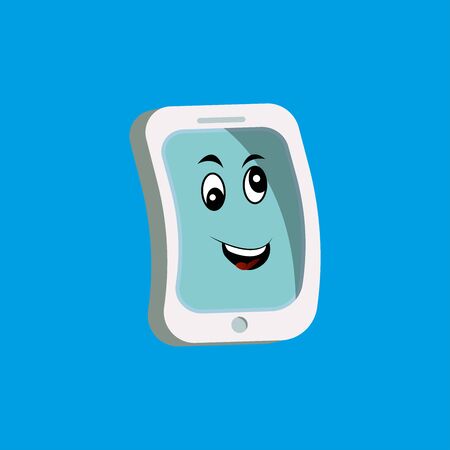 Cartoon mobile phone mascot. Design vector illustrationのイラスト素材