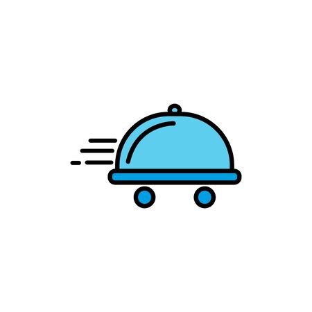 Food delivery flat icon. Design vector templateのイラスト素材
