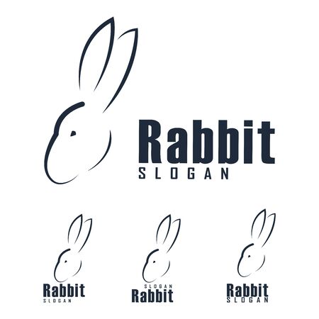 Rabbit logo icon graphic. line symbol illustration. Design template vectorのイラスト素材