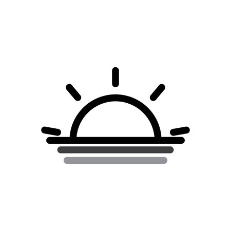 sunset and sunrise line icon. design template vectorのイラスト素材
