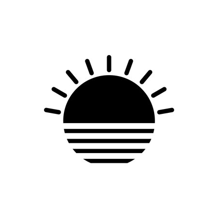 sunset and sunrise icon. design template vectorのイラスト素材
