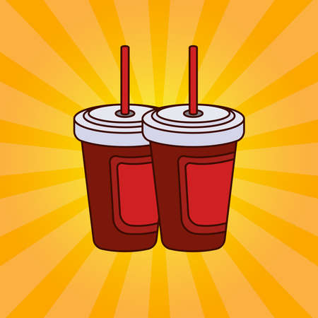 Fresh drink poster with rays background. fresh drink flat icon. promotional banner design. Design template vectorのイラスト素材