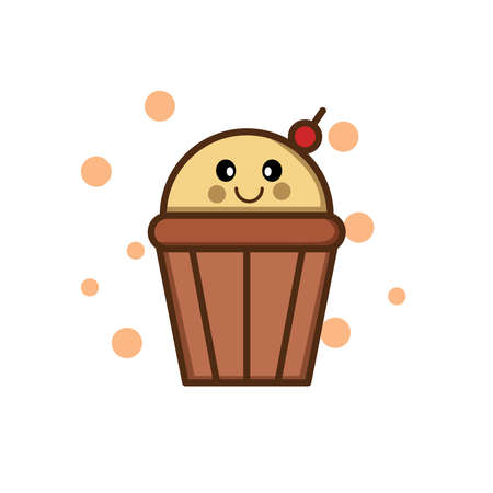 Illustration cartoon ice cream. Design template vectorのイラスト素材