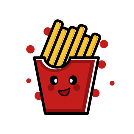 French fries cartoon character. Design template vector
