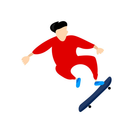 Illustration skateboarding. Flat design, good for sports, hobbies etc. Design template vectorのイラスト素材