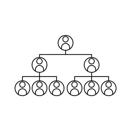 Business team line icon. Business network work icon. Design template vectorのイラスト素材