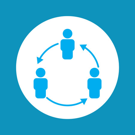 Business team flat icon. Business network work icon. Design template vector