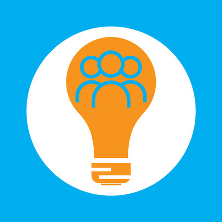 Business team flat icon. Business network building ideas icon. Design template vectorのイラスト素材