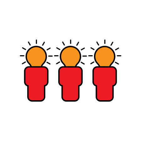 Business team flat icon. Business network building ideas icon. Design template vectorのイラスト素材