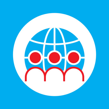 Business team flat icon. Global business network work icon. Design template vectorのイラスト素材