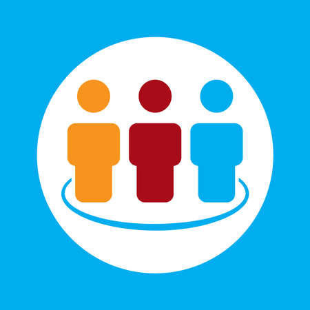 Business team flat icon. Business network work icon. Design template vectorのイラスト素材