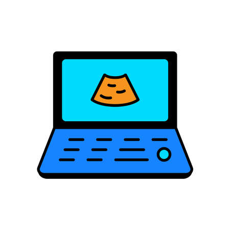 Ultrasound diagnosis medical flat icon. Design template vectorのイラスト素材