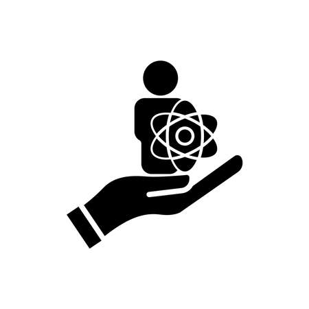 Scientist symbol. People and Hand icon with atom. Design template vectorのイラスト素材