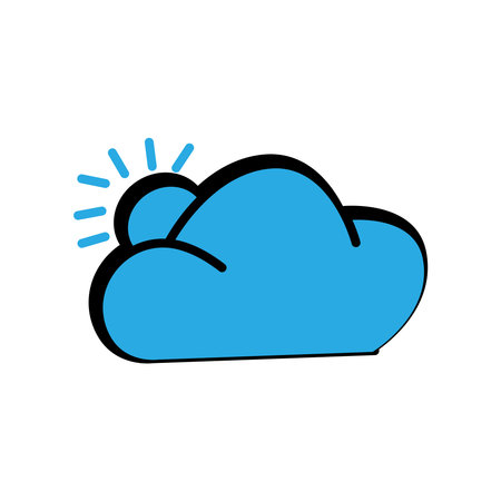 Winter and summer icon. cloud icon with sun. simple design editable. design vector illustration