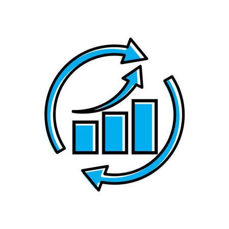Business analyst chart icon vector on whiteのイラスト素材