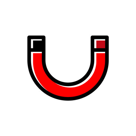 Magnets flat icon. education symbol. simple design editable. design vector illustrationのイラスト素材