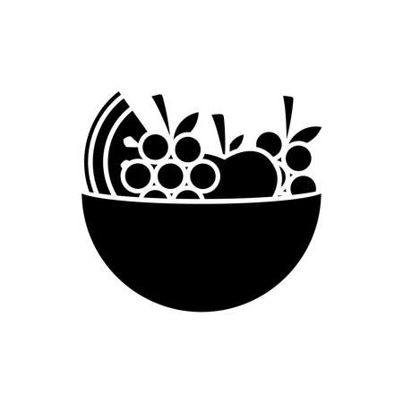fruit bowl glyph icon. simple design editable. design vector illustrationのイラスト素材