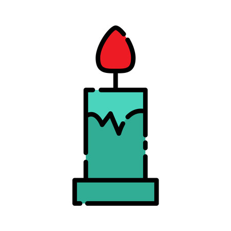 Candle lineal color icon. simple design editable. design vector illustrationのイラスト素材