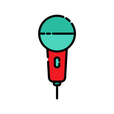 Microphone lineal color icon. simple design editable. design vector illustrationのイラスト素材