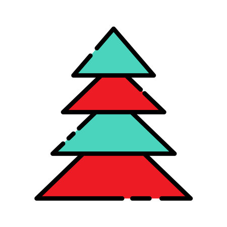 Tree lineal color icon. New year symbol. simple design editable. design vector illustrationのイラスト素材