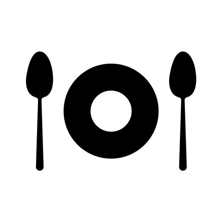 Restaurant glyph icon. plate and spoon icon. simple design editable. Design template vectorのイラスト素材