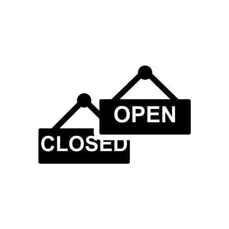 open and close chalkboard glyph icon. simple design editable. Design template vectorのイラスト素材