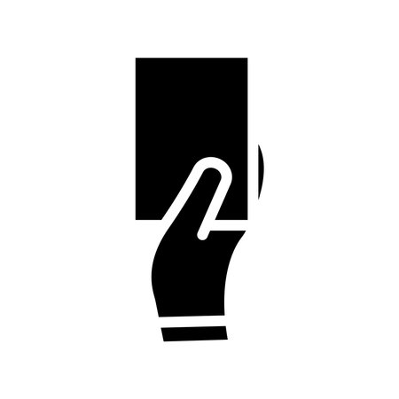 Hand holding card for error card symbol. Penalty proof, Soccer or football referees hand with foul card warning icon. Simple illustration of soccer vector icon mobile concept and web design. simple design editable. Design template vectorのイラスト素材