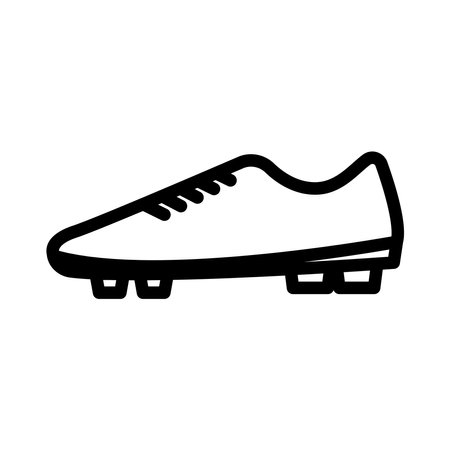 Soccer shoe line icon. Simple illustration mobile concept and web design. Vector illustration can be used for topics like sport, entertainment, ball games. simple design editable. Design template vectorのイラスト素材