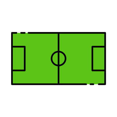 Football lineal color icon. Soccer stadium symbol. Football sport sign for mobile concept and web design. simple design editable. Design template vectorのイラスト素材