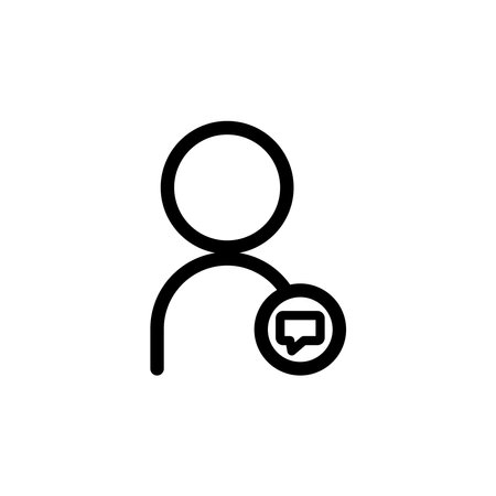 User chat line icon. admin symbols. Editable stroke. Simple illustration mobile concept and web design. Design template vectorのイラスト素材