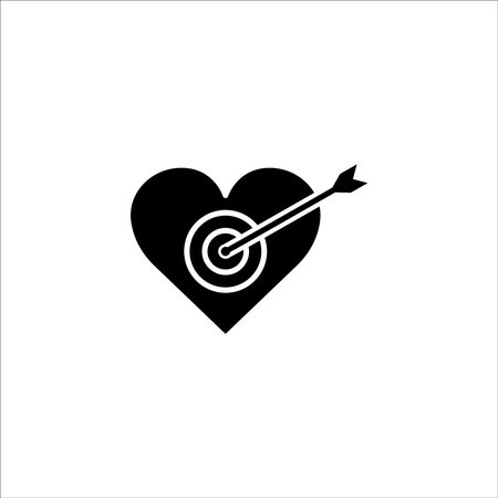 Target icon with heart. simple design editable. Design template vectorのイラスト素材