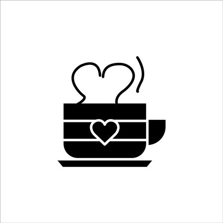 Coffee cup icon with heart. simple design editable. Design template vectorのイラスト素材
