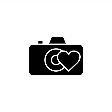 Camera icon with heart. simple design editable. Design template vectorのイラスト素材