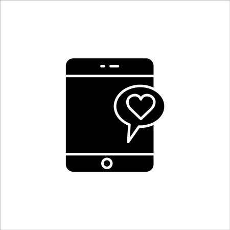 phone icon with chat and heart. simple design editable. Design template vectorのイラスト素材