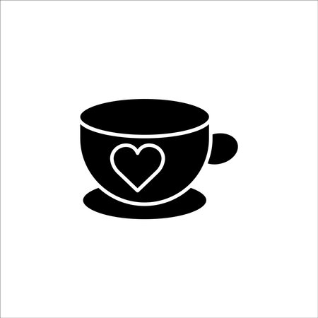 Coffee cup icon with heart. simple design editable. Design template vectorのイラスト素材